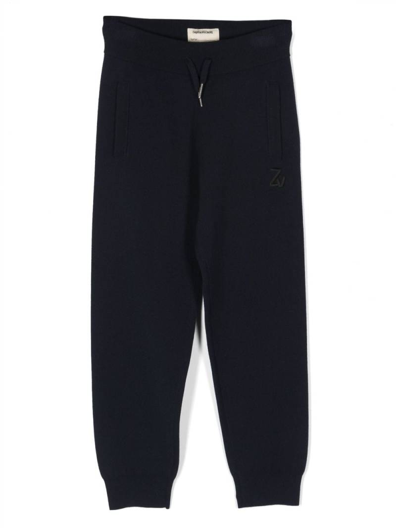 Zadig & Voltaire Kids high-waisted knitted track pants - Blue von Zadig & Voltaire Kids