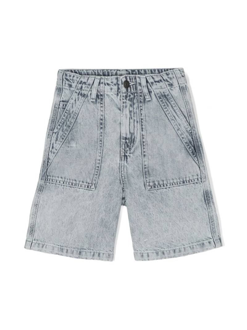 Zadig & Voltaire Kids logo-patch denim shorts - Blue von Zadig & Voltaire Kids