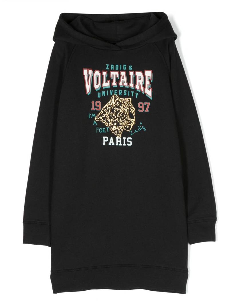 Zadig & Voltaire Kids logo-print cotton sweatshirt dress - Black von Zadig & Voltaire Kids