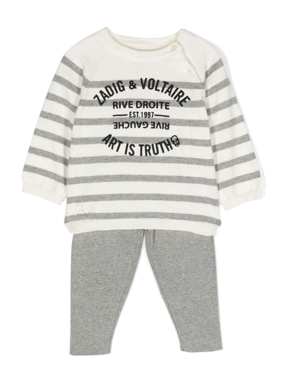 Zadig & Voltaire Kids logo-print striped trouser set - Grey von Zadig & Voltaire Kids