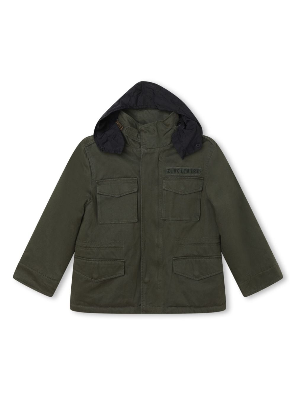 Zadig & Voltaire Kids rhinestone-embellished cotton parka - Green von Zadig & Voltaire Kids