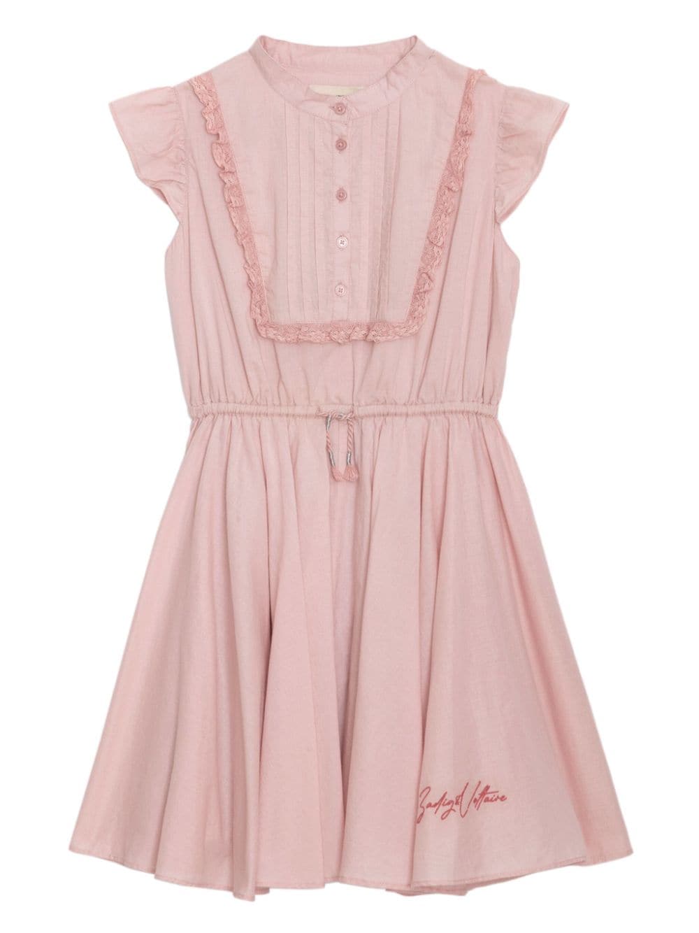 Zadig & Voltaire Kids ruffle-trim flared cotton dress - Pink von Zadig & Voltaire Kids