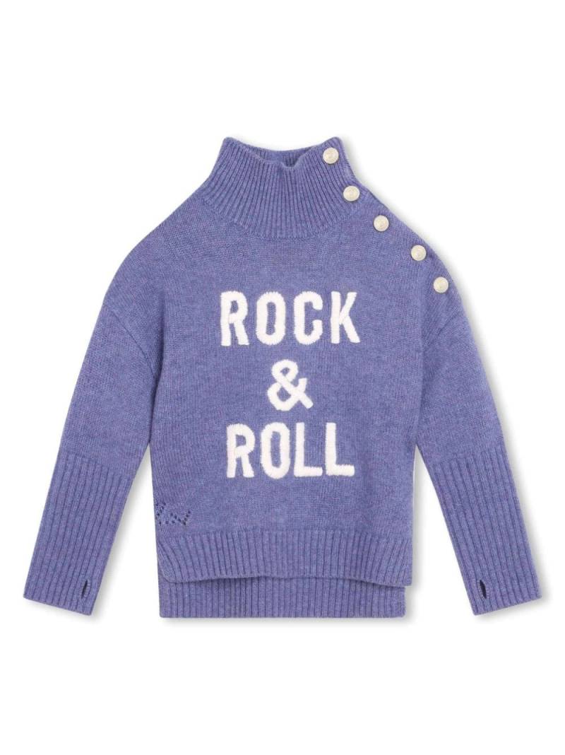 Zadig & Voltaire Kids slogan-print high-neck jumper - Purple von Zadig & Voltaire Kids