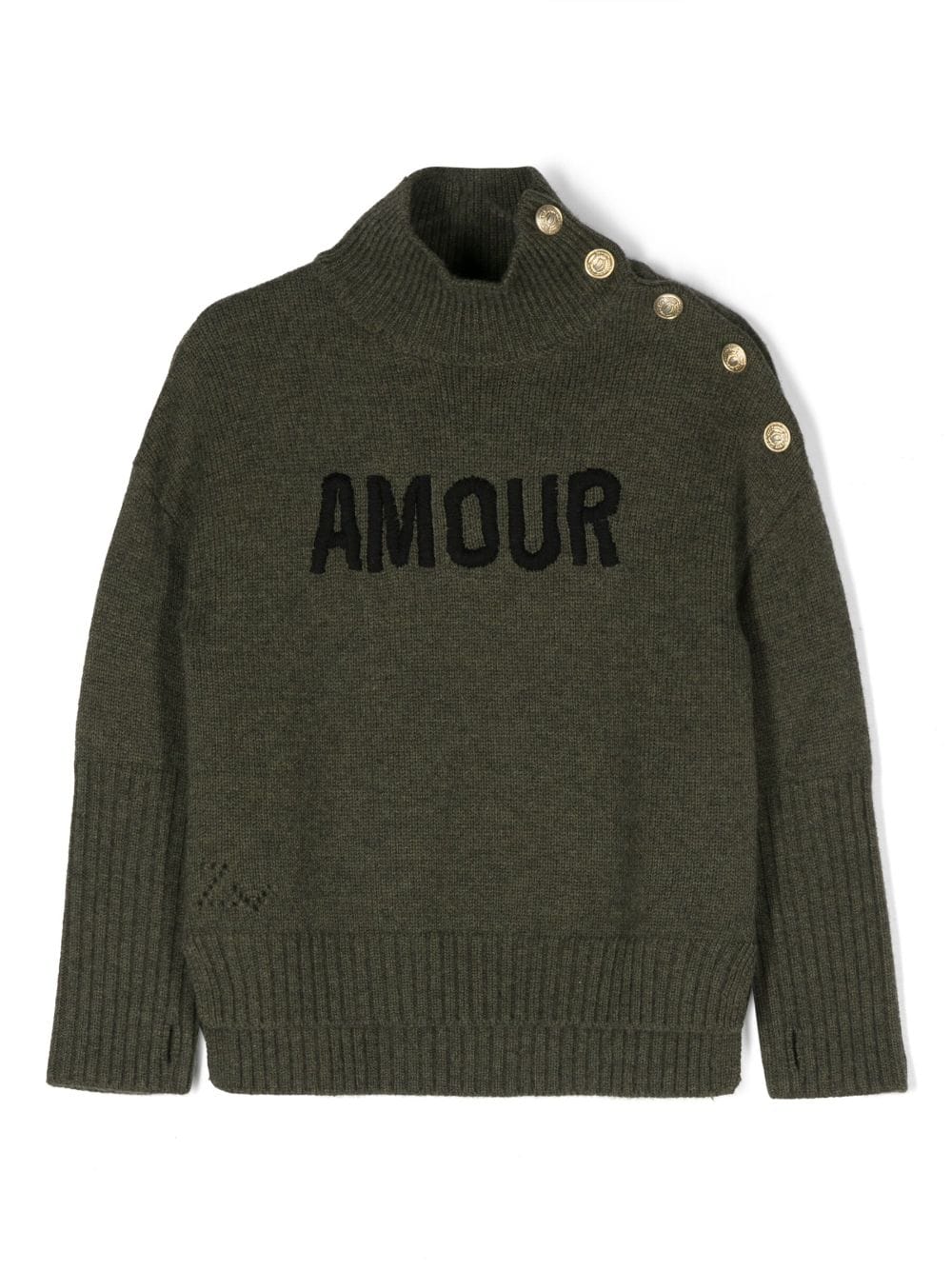 Zadig & Voltaire Kids slogan-print knitted jumper - Green von Zadig & Voltaire Kids