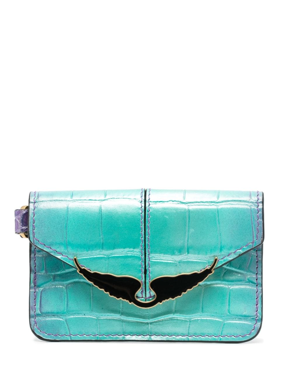 Zadig&Voltaire Borderline logo-plaque leather wallet - Blue von Zadig&Voltaire