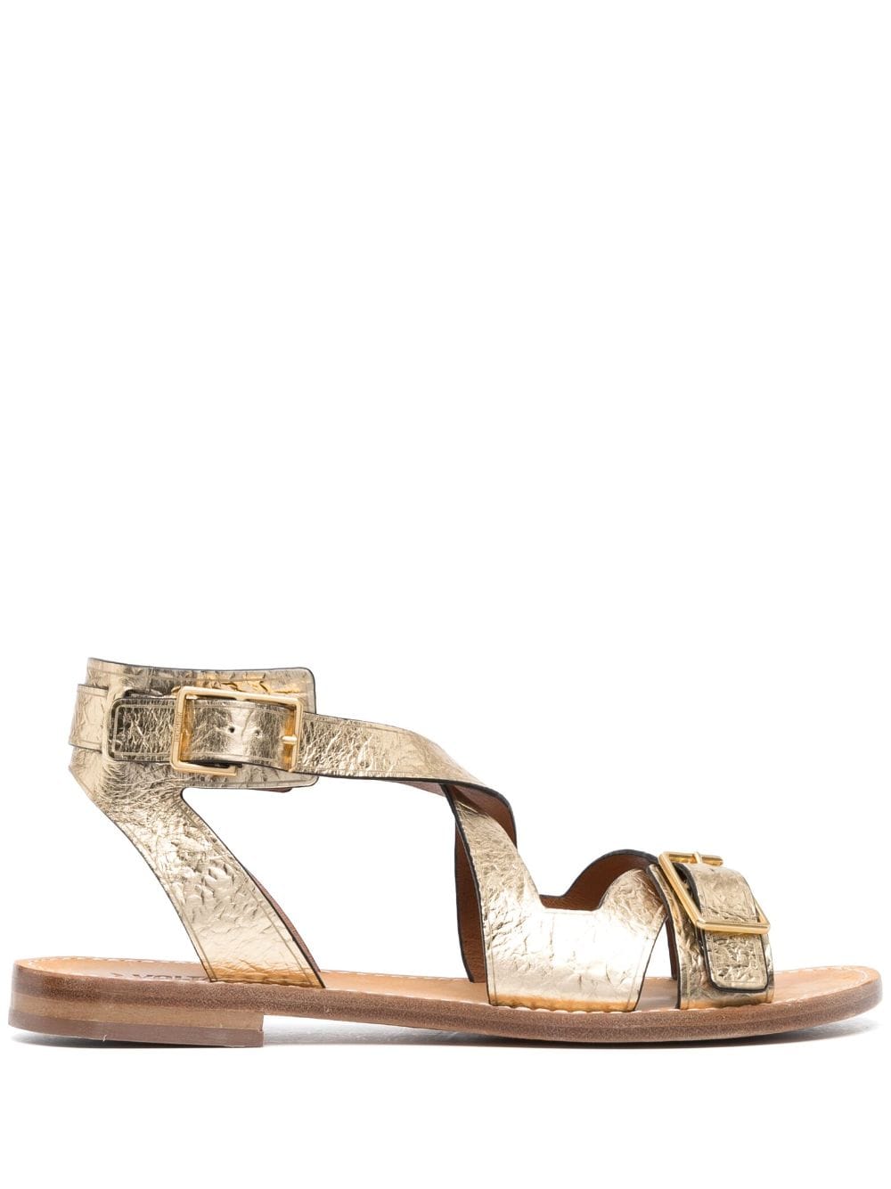 Zadig&Voltaire Cecilia Caprese crinkled-finish sandals - Gold von Zadig&Voltaire