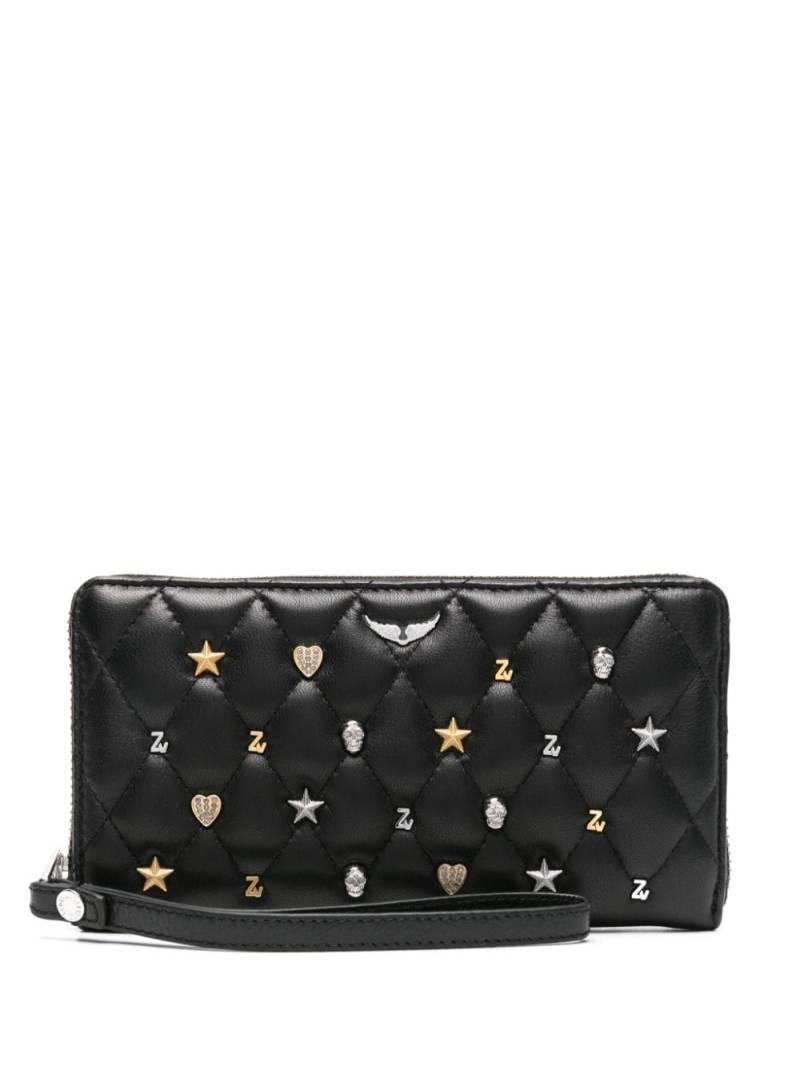 Zadig&Voltaire Compagnon studded leather wallet - Black von Zadig&Voltaire