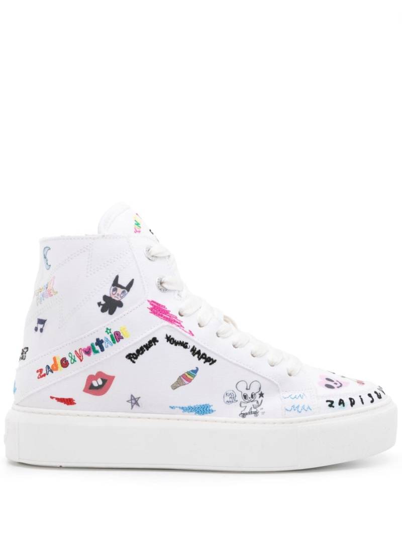 Zadig&Voltaire High Flash flatform sneakers - White von Zadig&Voltaire