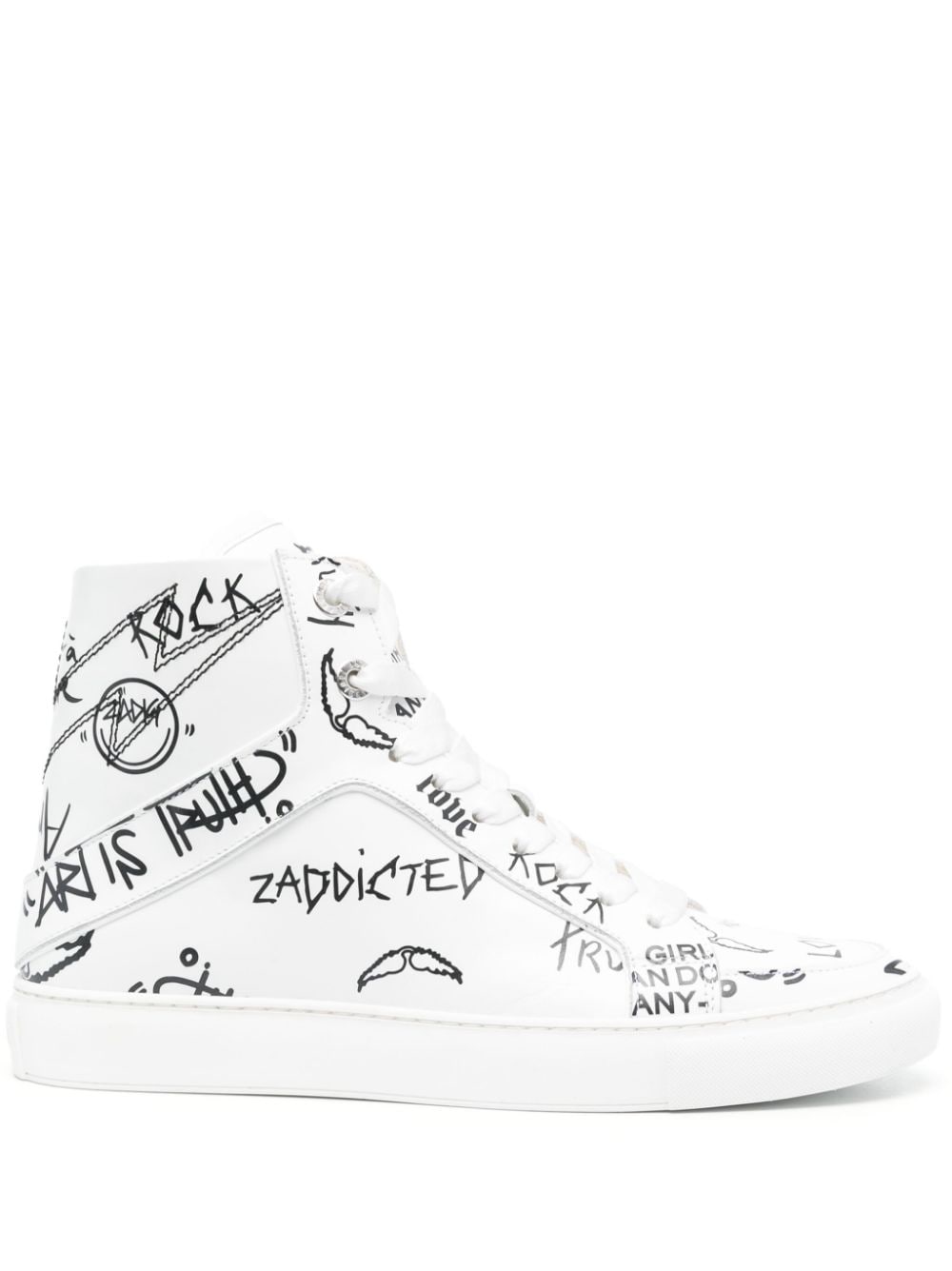 Zadig&Voltaire High Flash high-top leather sneakers - White von Zadig&Voltaire