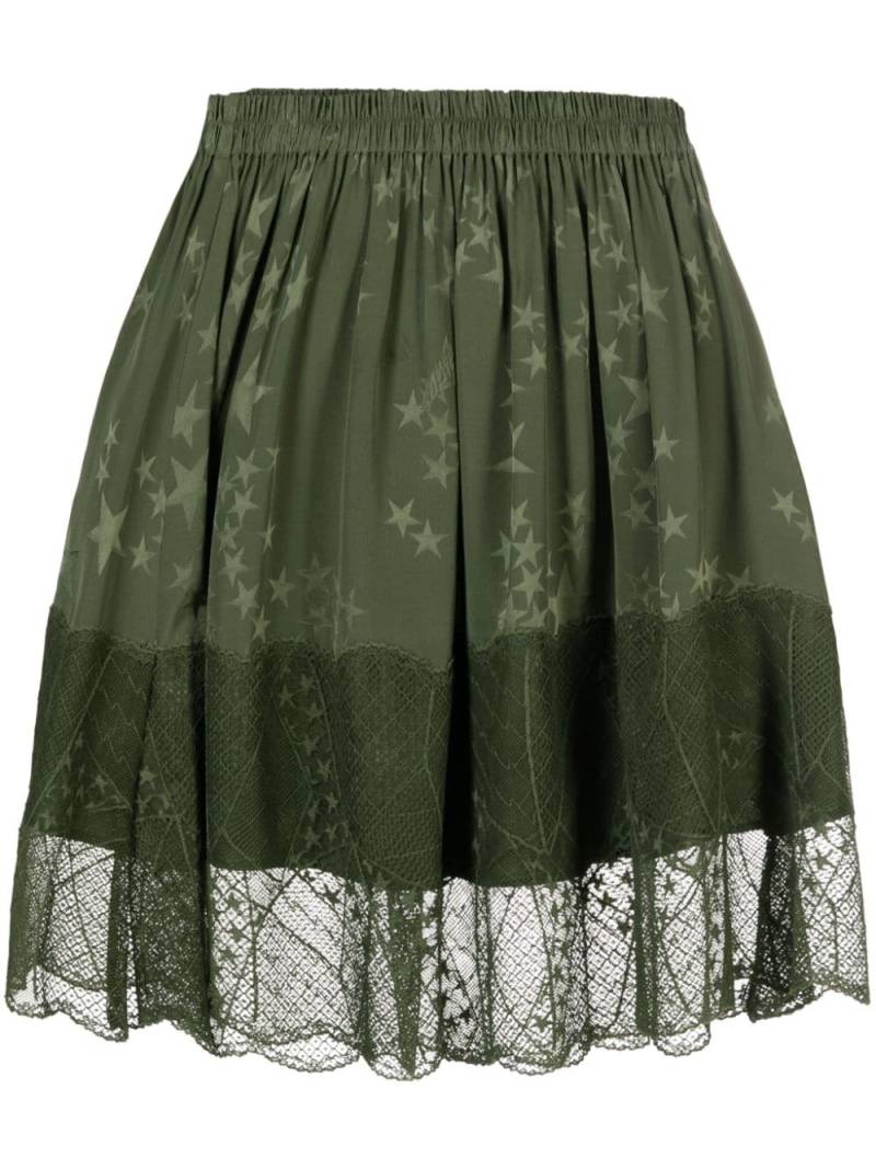 Zadig&Voltaire Jimy star-print silk miniskirt - Green von Zadig&Voltaire