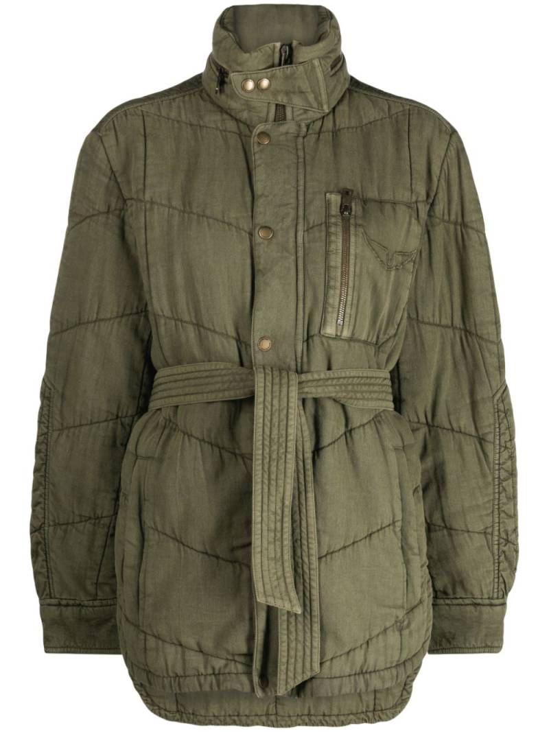 Zadig&Voltaire Kalice belted quilted jacket - Green von Zadig&Voltaire