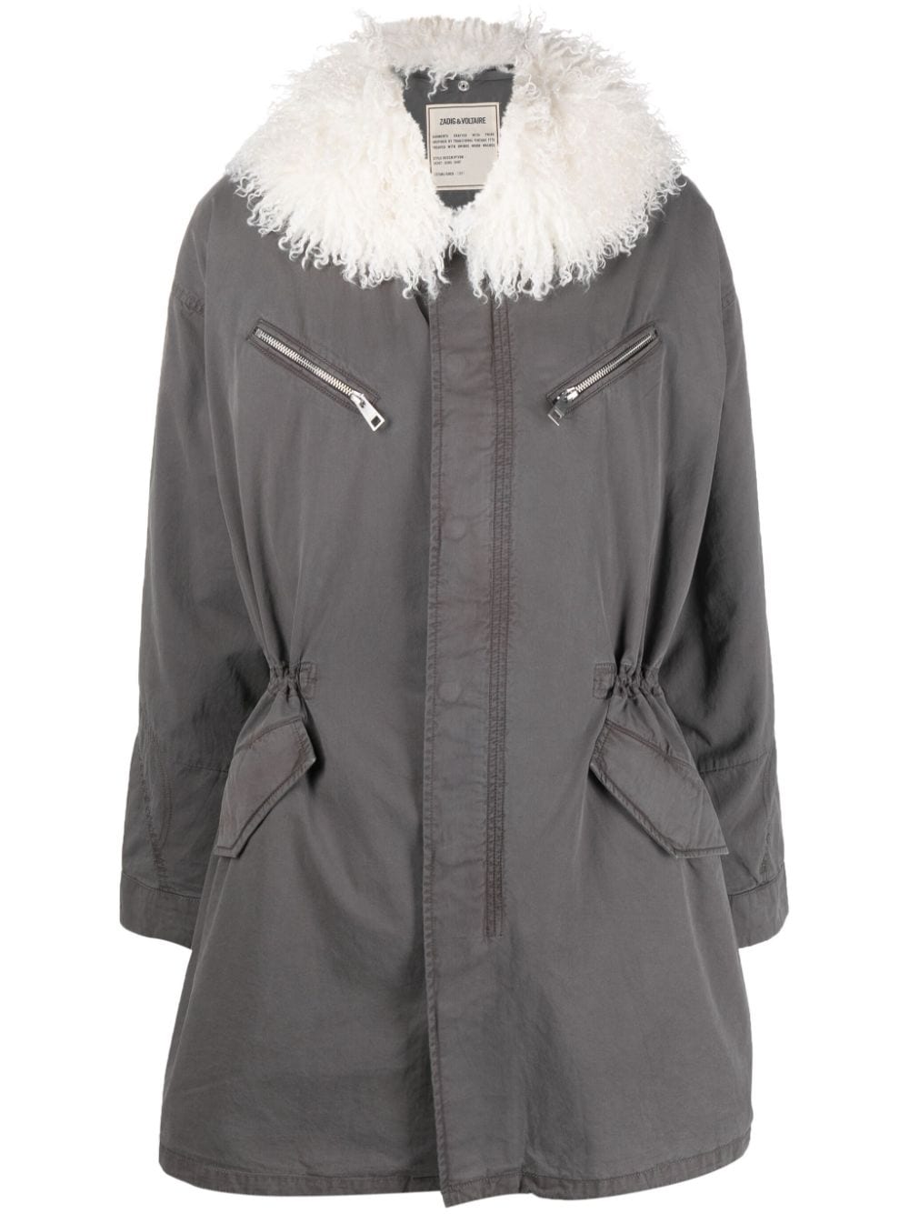 Zadig&Voltaire Kidea zip-up parka coat - Grey von Zadig&Voltaire