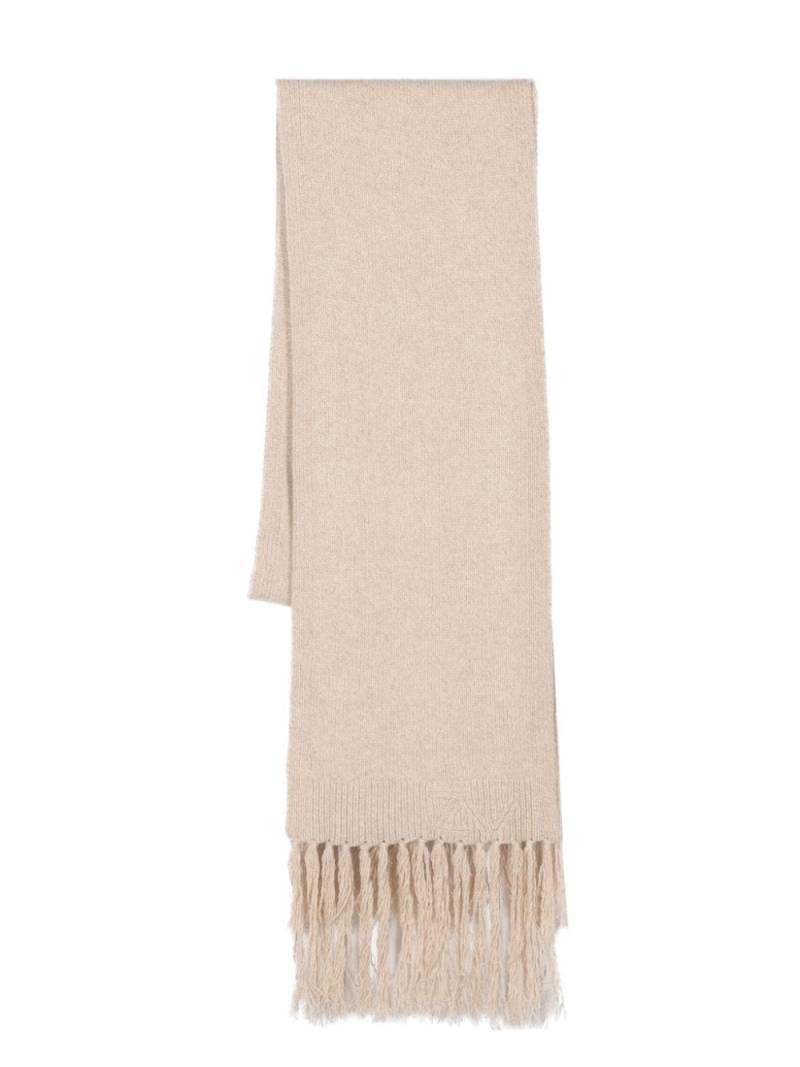 Zadig&Voltaire Leila logo-intarsia knitted scarf - Neutrals von Zadig&Voltaire