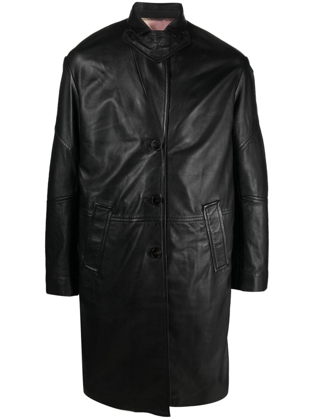 Zadig&Voltaire Macari buttoned leather coat - Black von Zadig&Voltaire