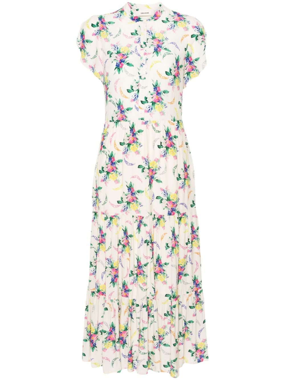 Zadig&Voltaire Razy floral-print midi dress - Neutrals von Zadig&Voltaire