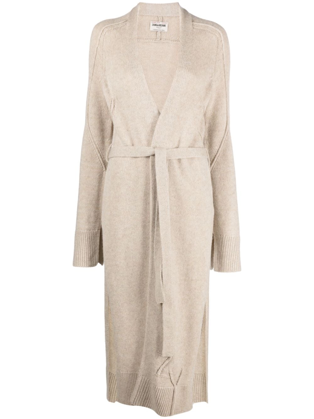 Zadig&Voltaire Salome ribbed-knit belted midi cardi-coat - Neutrals von Zadig&Voltaire