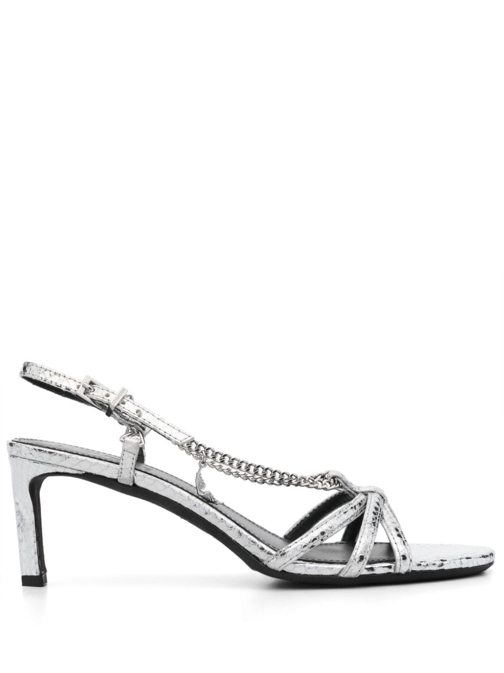 Zadig&Voltaire Sleepless 60mm embossed leather sandals - Silver von Zadig&Voltaire