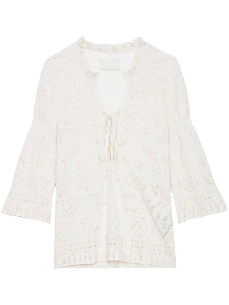 Zadig&Voltaire Taho openwork-knit top - White von Zadig&Voltaire