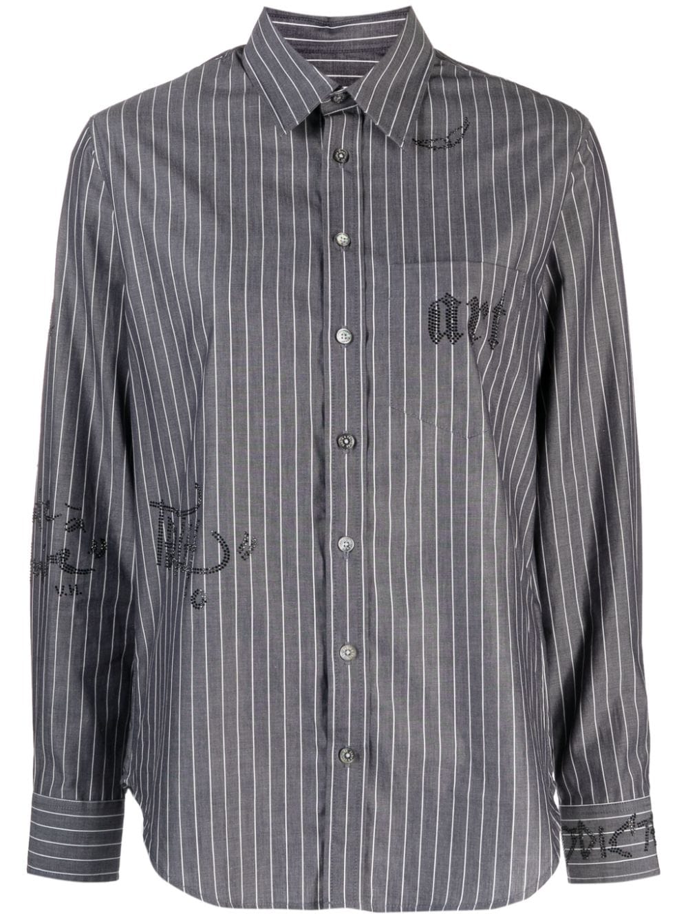 Zadig&Voltaire Taskiz rhinestone-embellished striped shirt - Black von Zadig&Voltaire