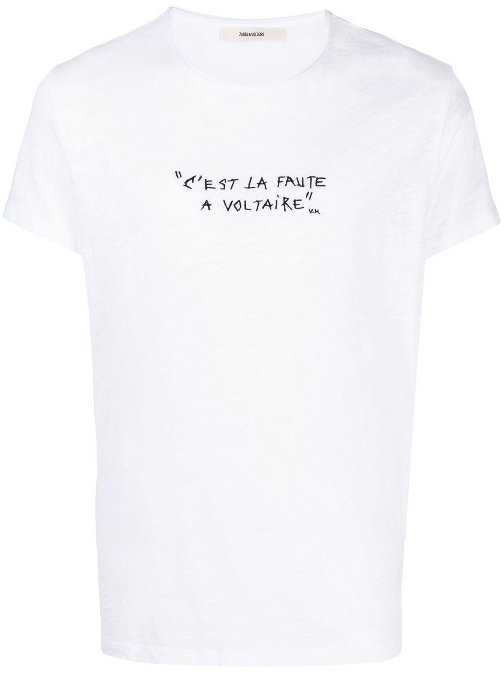 Zadig&Voltaire Toby slogan-embroidered T-shirt - White von Zadig&Voltaire