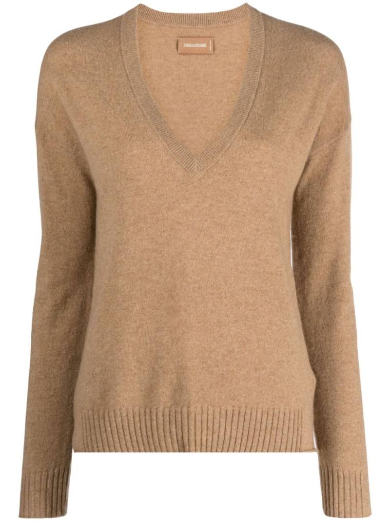 Zadig&Voltaire V-neck cashmere jumper - Brown von Zadig&Voltaire