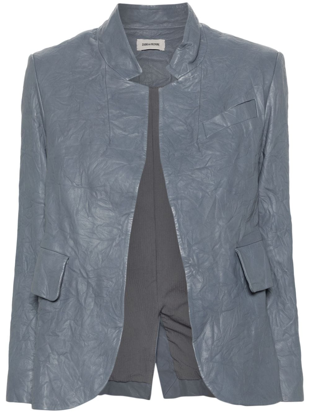 Zadig&Voltaire Verys crinkled leather blazer - Blue von Zadig&Voltaire