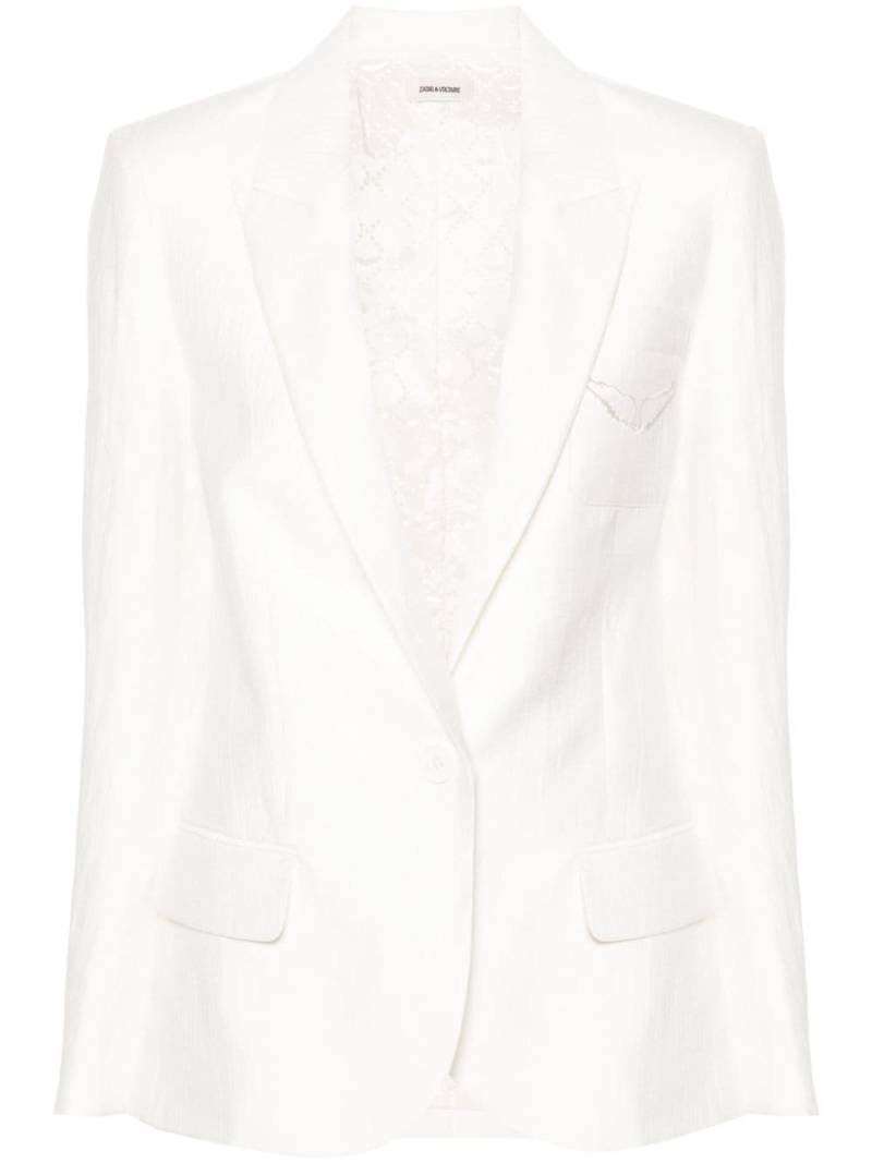 Zadig&Voltaire Vow single-breasted crinkled blazer - White von Zadig&Voltaire