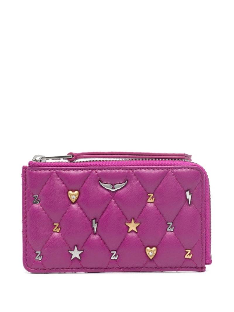 Zadig&Voltaire ZV Card lucky-charms leather cardholder - Purple von Zadig&Voltaire