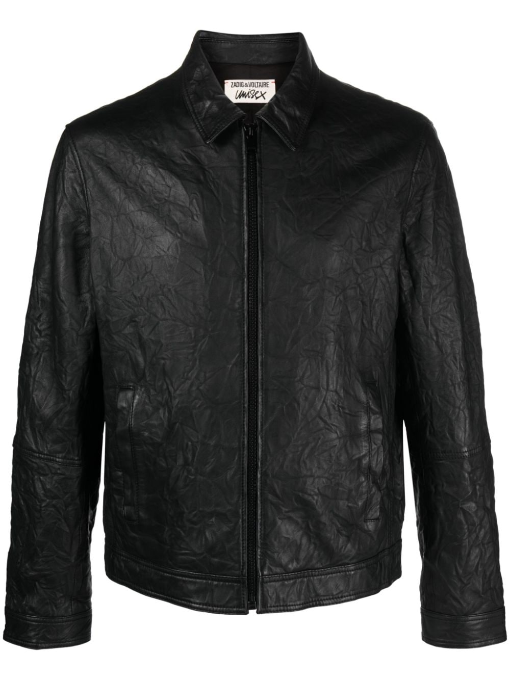 Zadig&Voltaire cracked-effect leather jacket - Black von Zadig&Voltaire