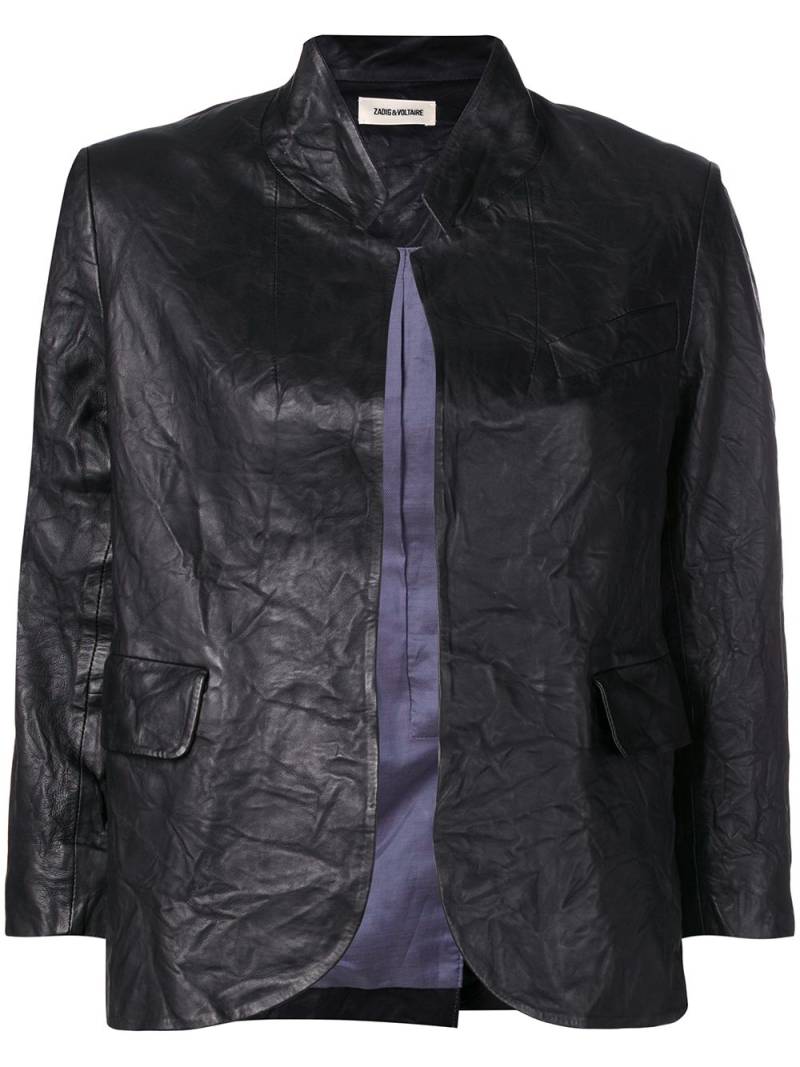 Zadig&Voltaire creased effect leather jacket - Black von Zadig&Voltaire