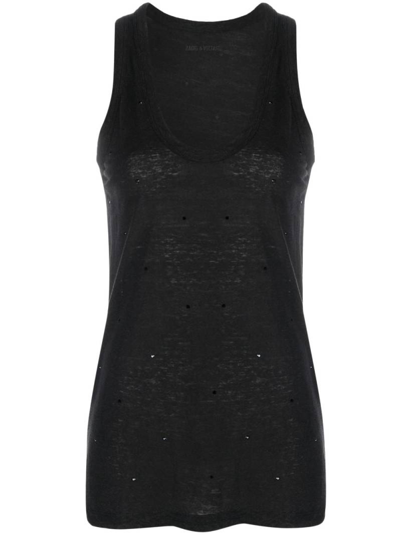 Zadig&Voltaire crystal-detailing scoop-neck tank top - Black von Zadig&Voltaire