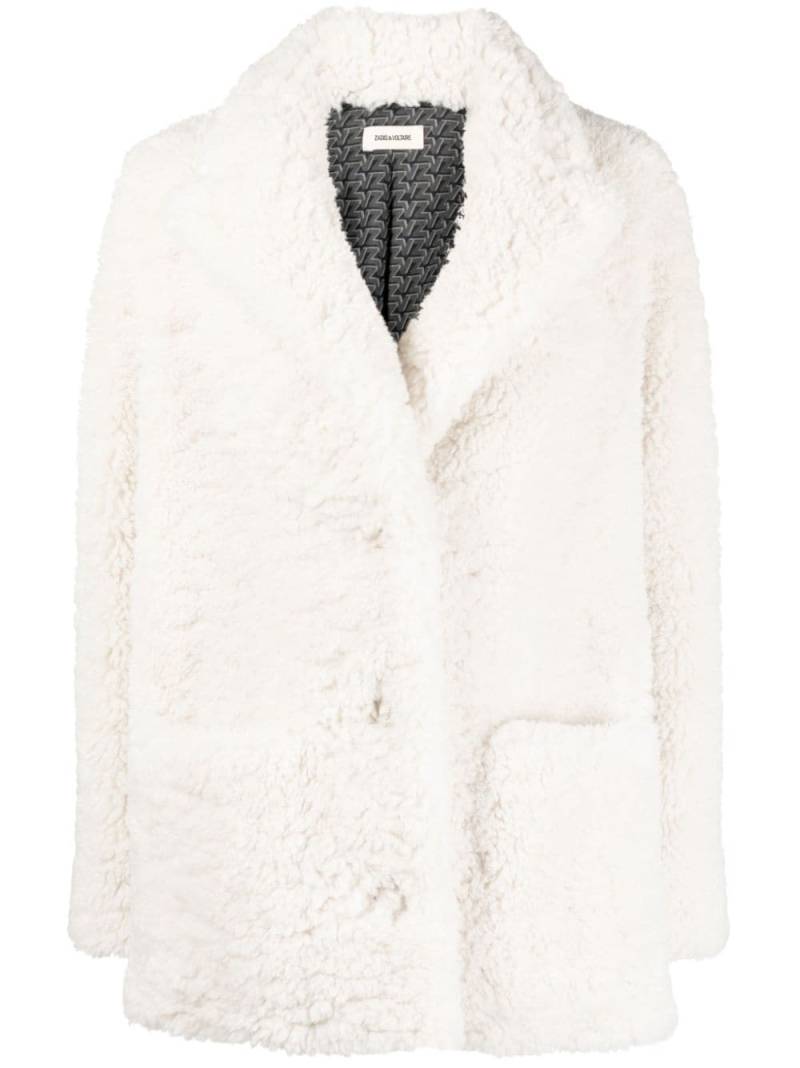Zadig&Voltaire double-breasted faux shearling coat - White von Zadig&Voltaire