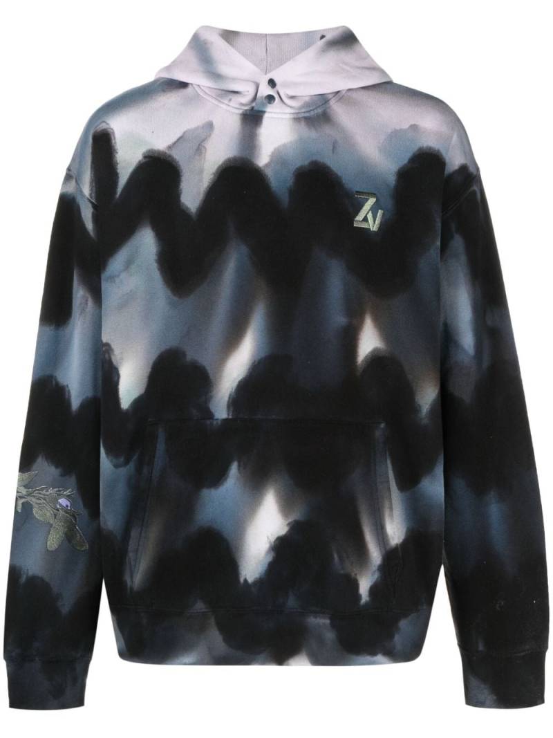 Zadig&Voltaire embroidered jersey-fleece hoodie - Blue von Zadig&Voltaire
