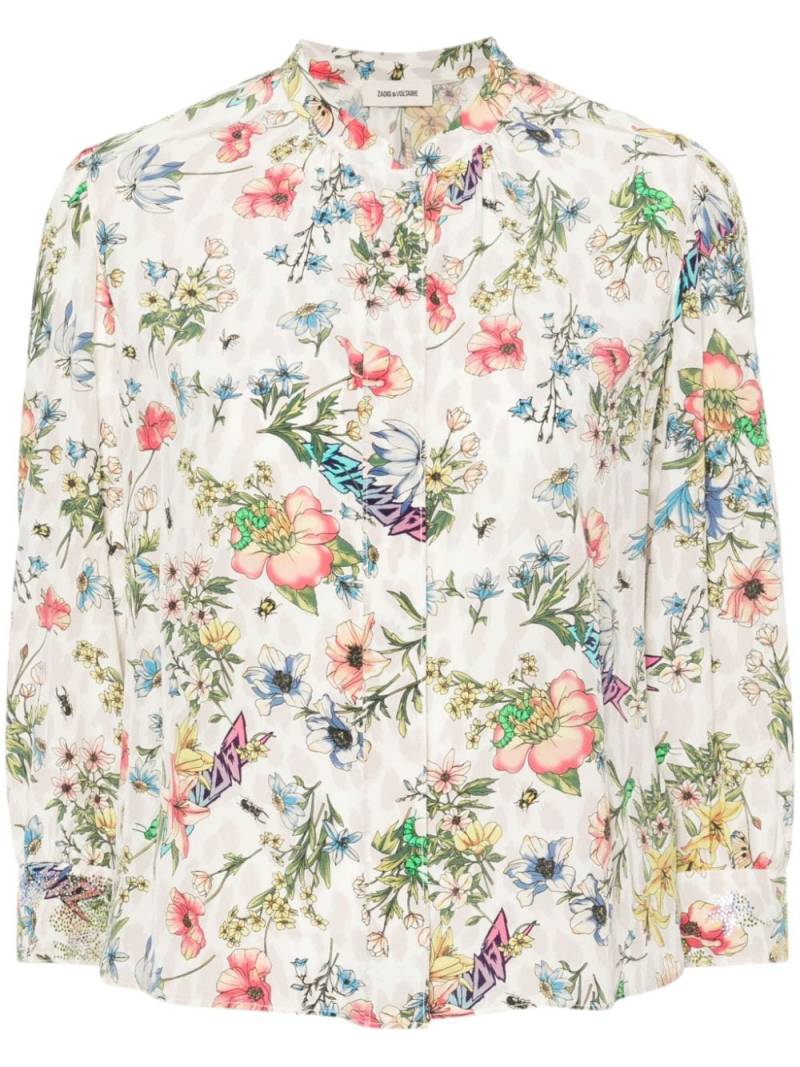 Zadig&Voltaire floral-print silk blouse - Neutrals von Zadig&Voltaire