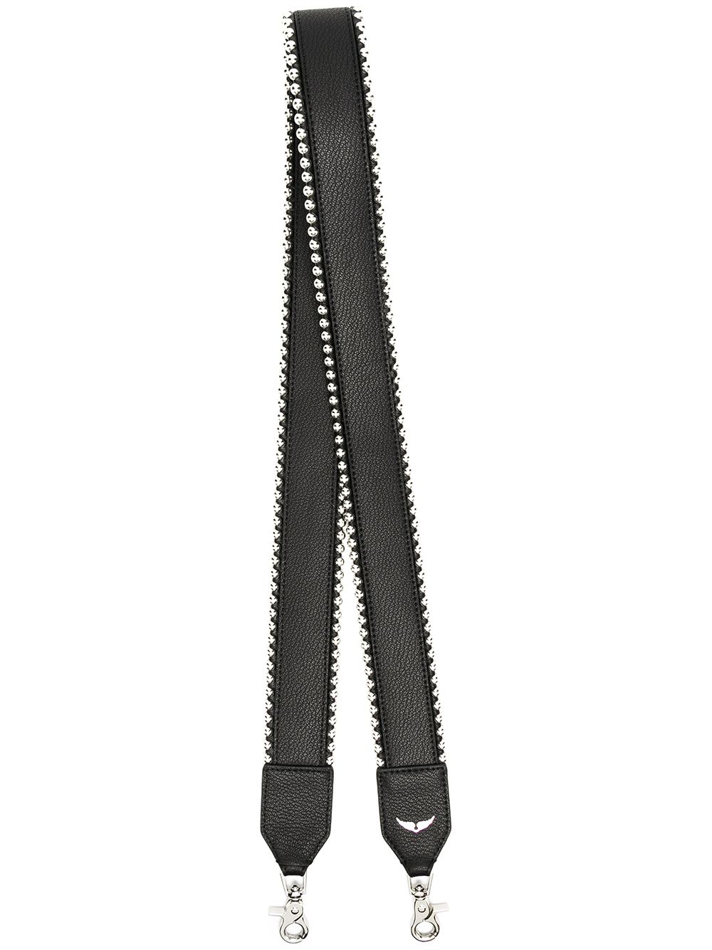 Zadig&Voltaire grained leather stud piping bag strap - Black von Zadig&Voltaire