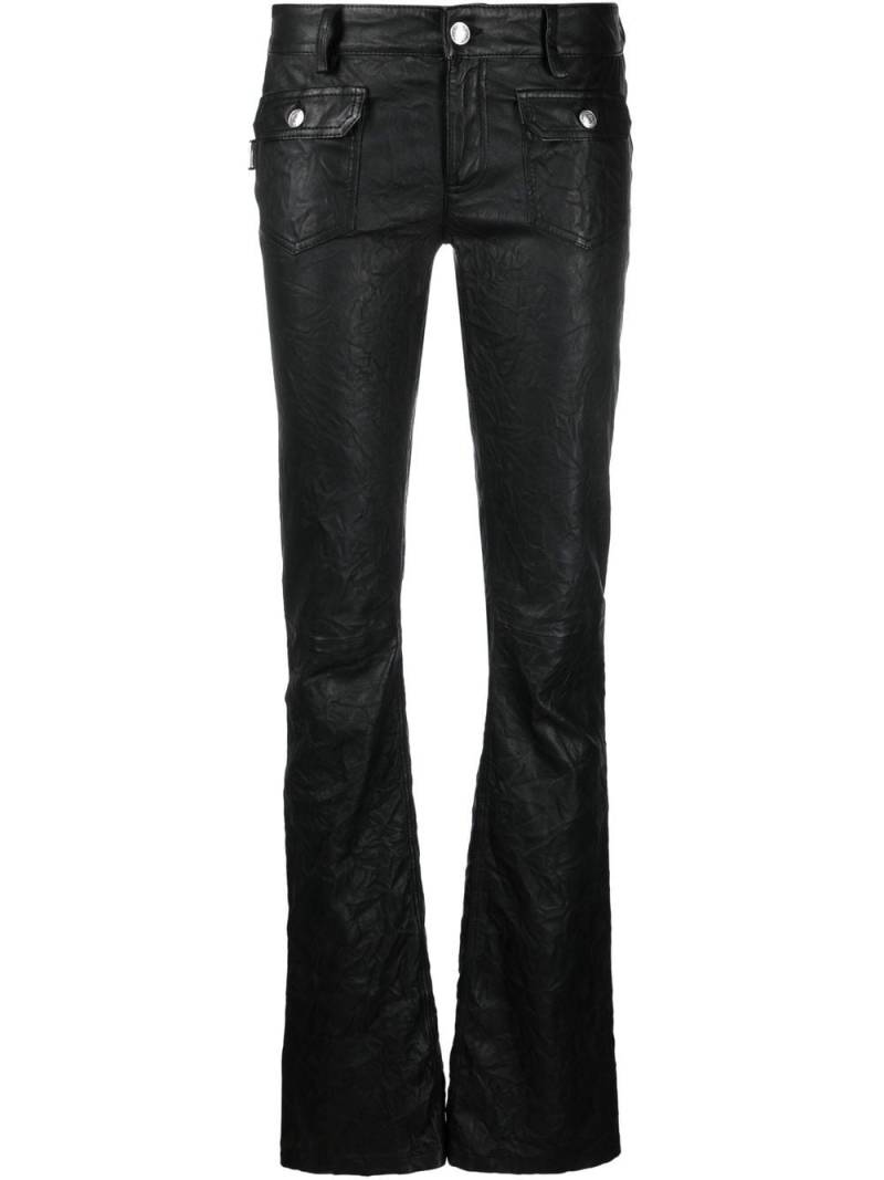 Zadig&Voltaire kick-flare leather jeans - Black von Zadig&Voltaire