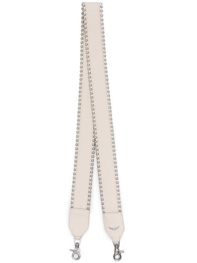 Zadig&Voltaire logo-plaque leather bag strap - Neutrals von Zadig&Voltaire