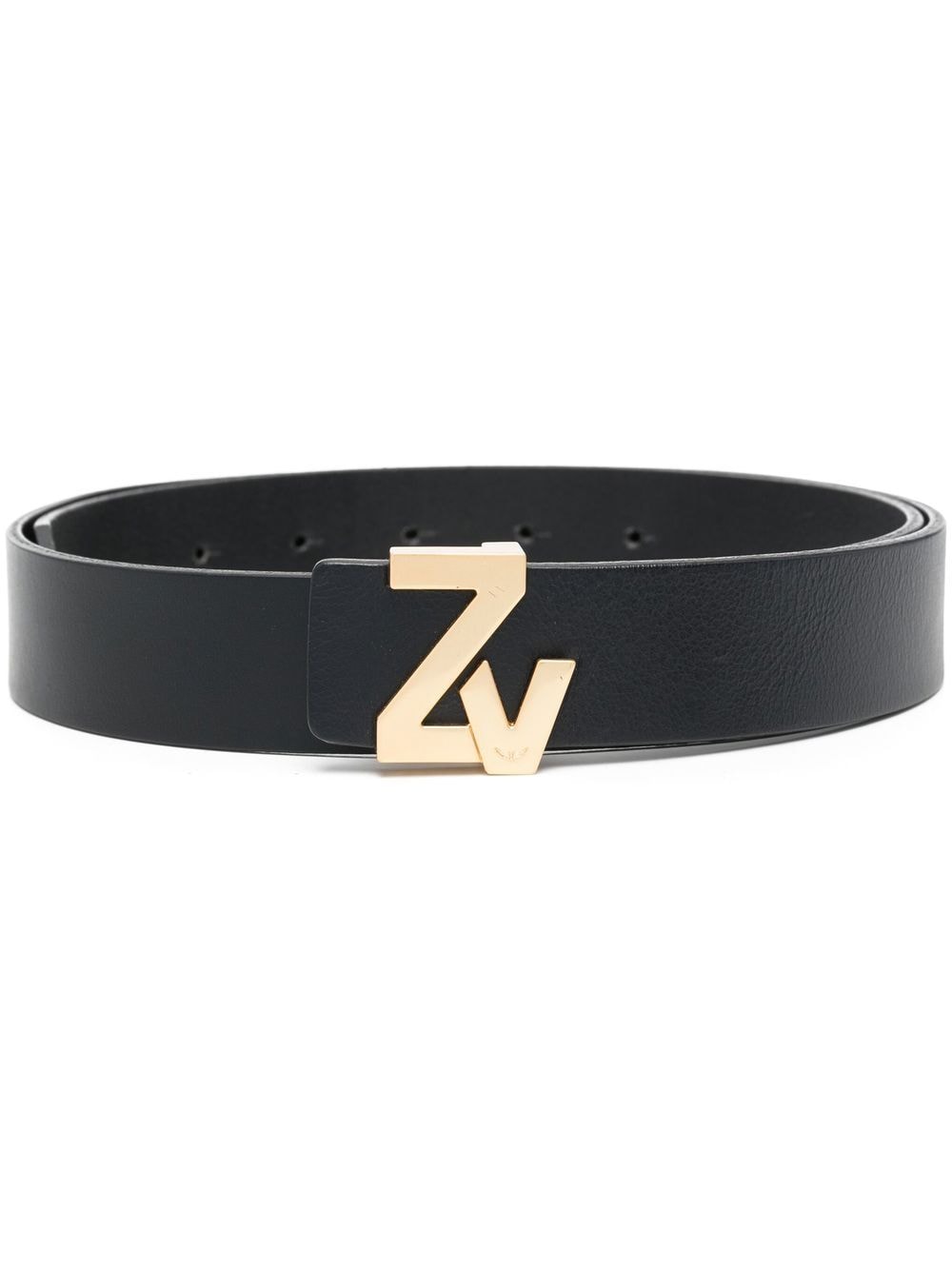 Zadig&Voltaire logo-plaque leather belt - Black von Zadig&Voltaire