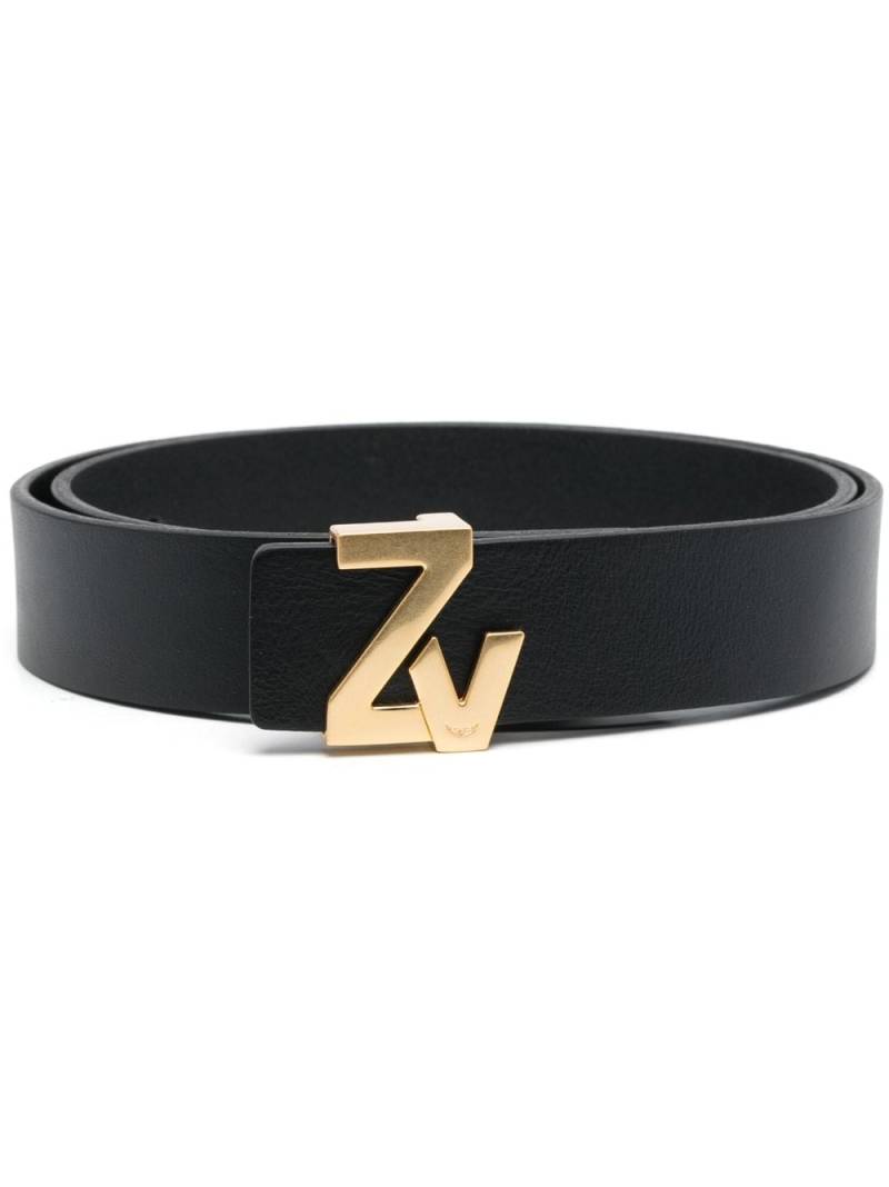Zadig&Voltaire logo-plaque leather belt - Black von Zadig&Voltaire