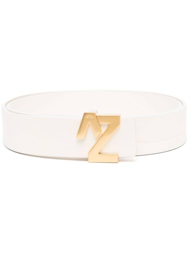 Zadig&Voltaire logo-plaque leather belt - White von Zadig&Voltaire