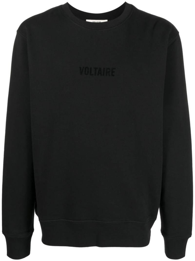 Zadig&Voltaire flocked-logo cotton sweatshirt - Black von Zadig&Voltaire