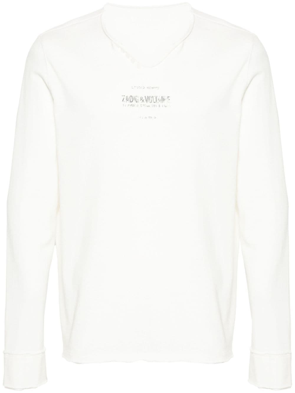 Zadig&Voltaire logo-print raw-cut T-shirt - White von Zadig&Voltaire