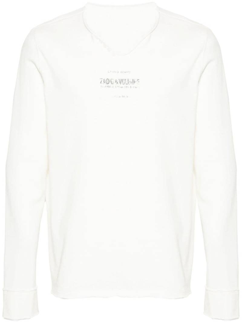 Zadig&Voltaire logo-print raw-cut T-shirt - White von Zadig&Voltaire