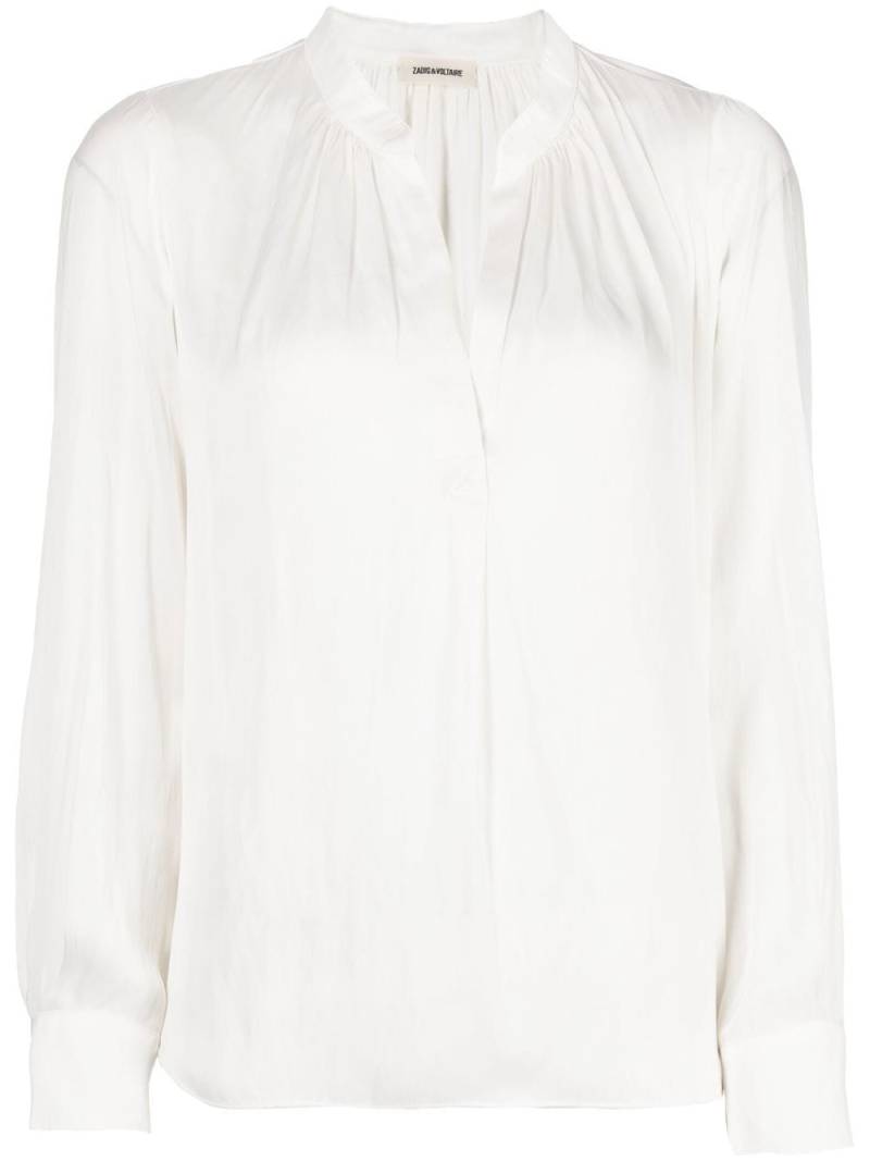 Zadig&Voltaire long-sleeve gathered-detail blouse - White von Zadig&Voltaire