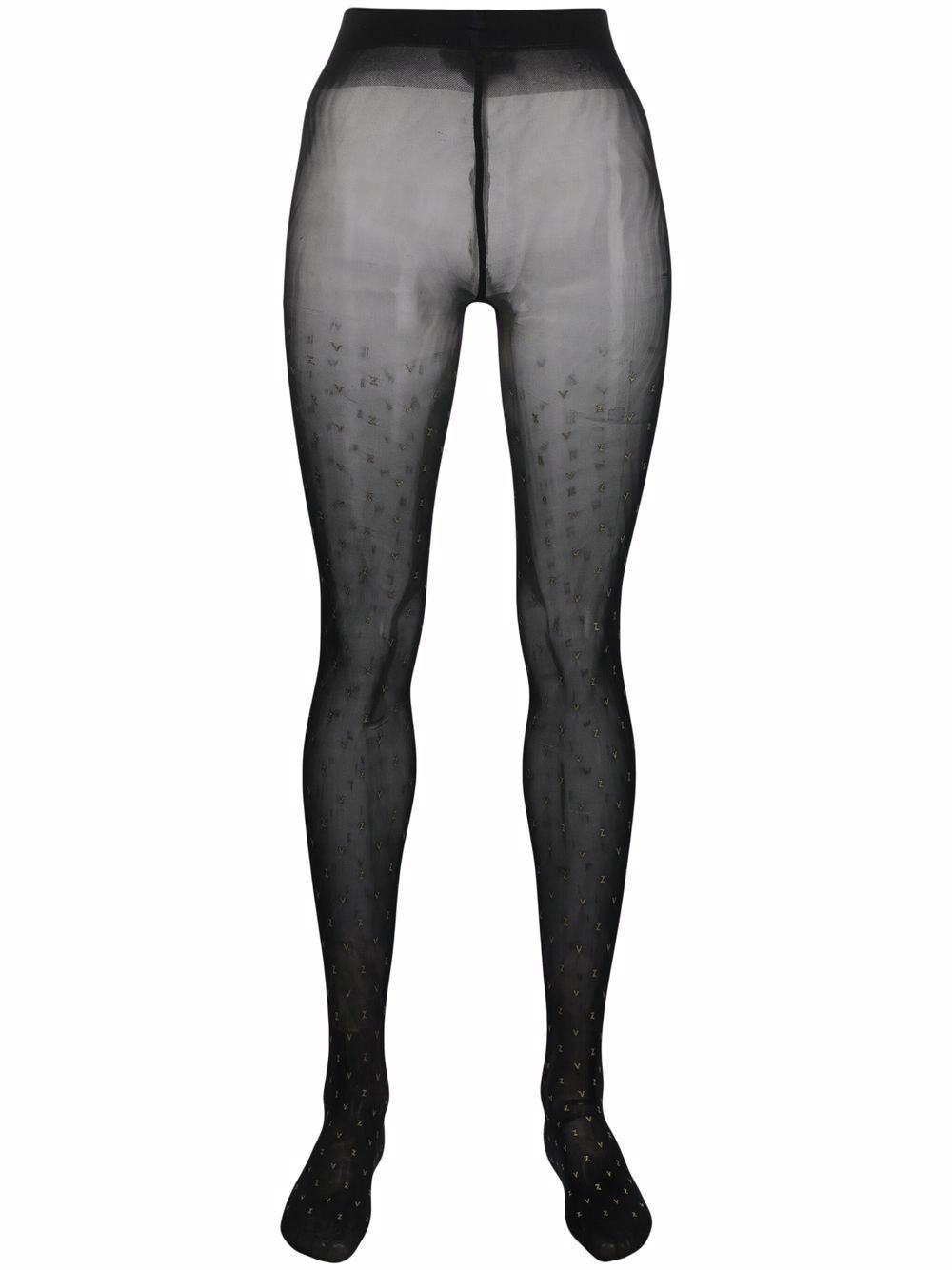 Zadig&Voltaire monogram-patterned tights - Black von Zadig&Voltaire