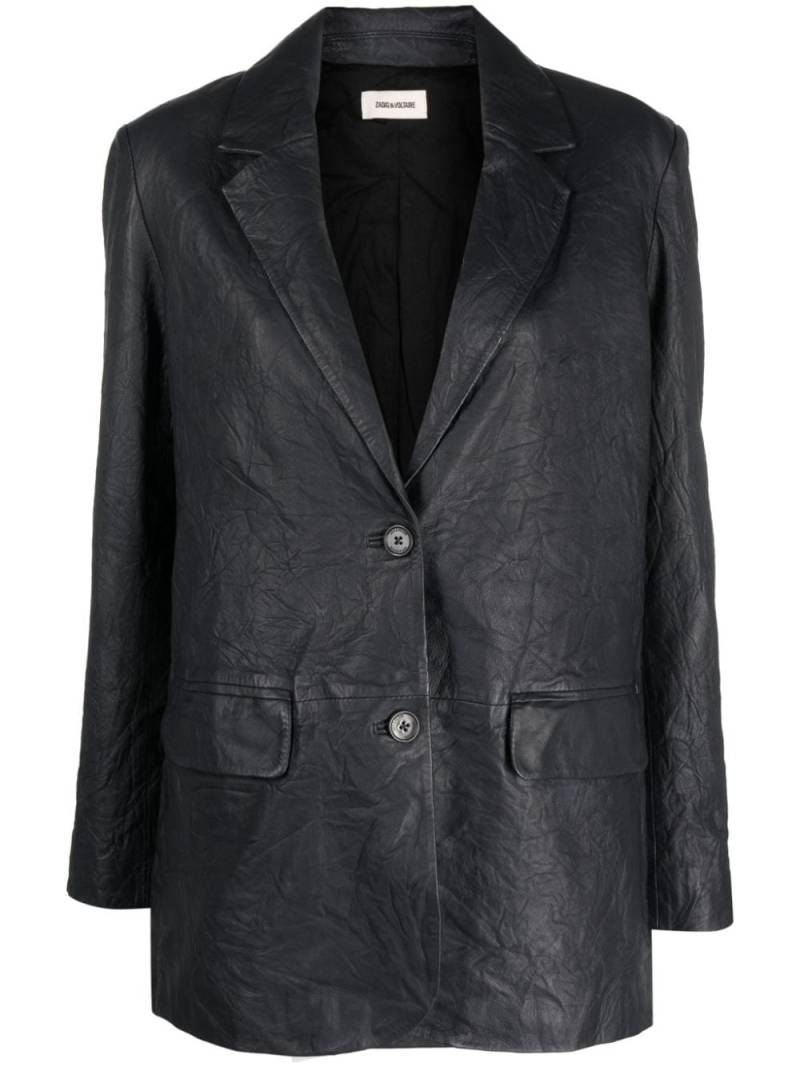 Zadig&Voltaire notched-collar lambskin blazer - Grey von Zadig&Voltaire