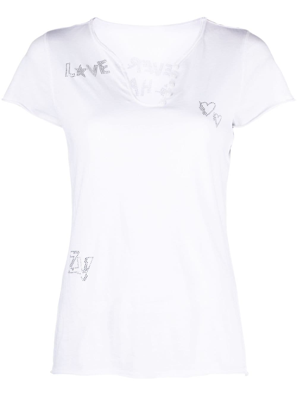 Zadig&Voltaire rhinestone-embellished cotton T-shirt - White von Zadig&Voltaire