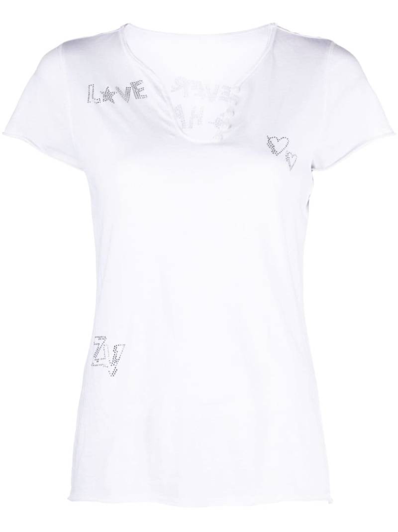 Zadig&Voltaire rhinestone-embellished cotton T-shirt - White von Zadig&Voltaire