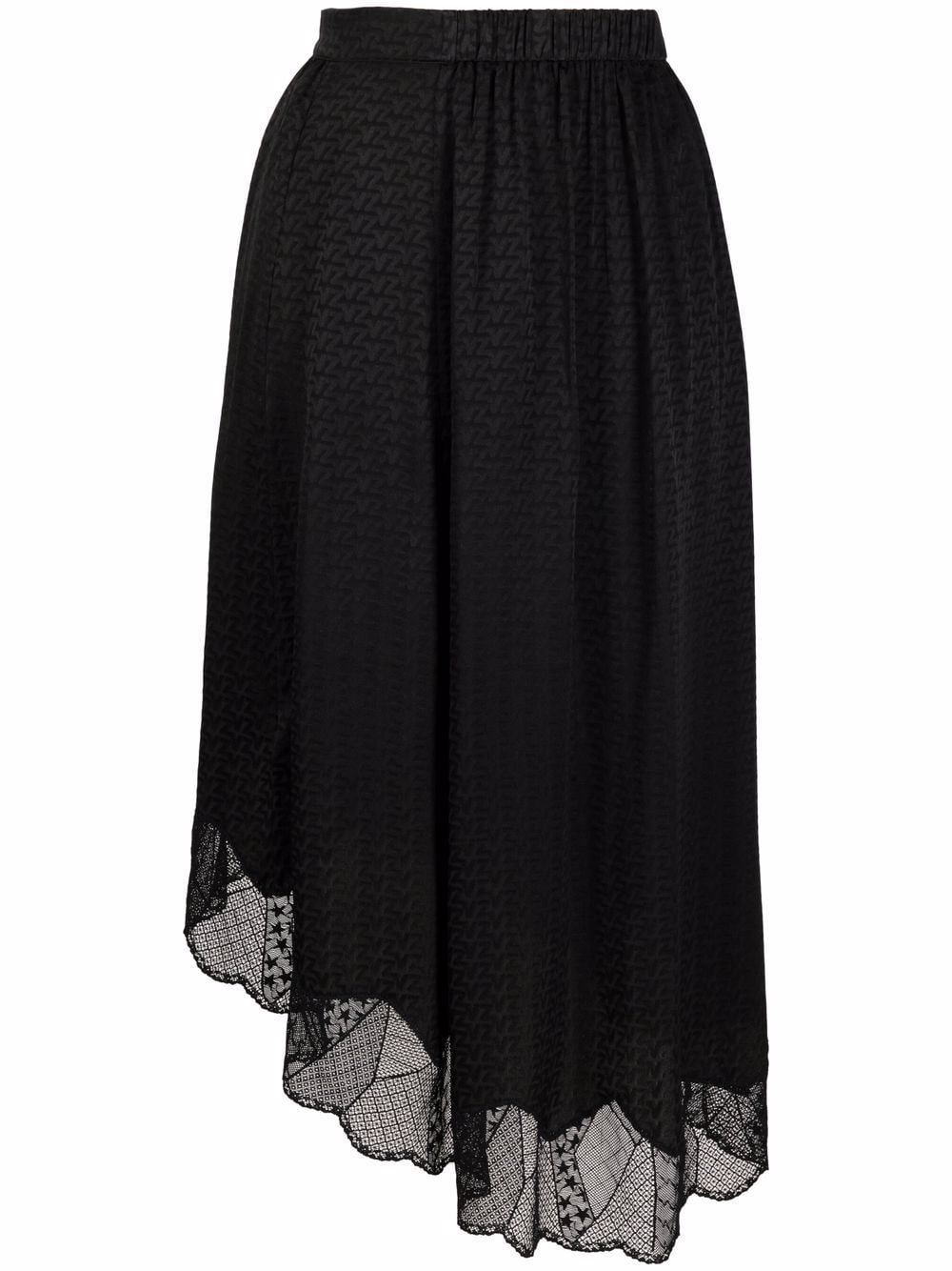 Zadig&Voltaire sheer-panelling slip-on asymmetric skirt - Black von Zadig&Voltaire
