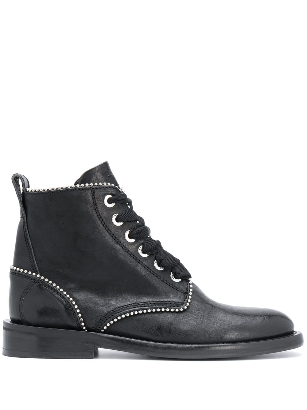 Zadig&Voltaire studded lace-up leather boots - Black von Zadig&Voltaire